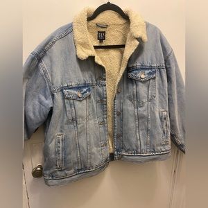 Shearling lined denim jacket